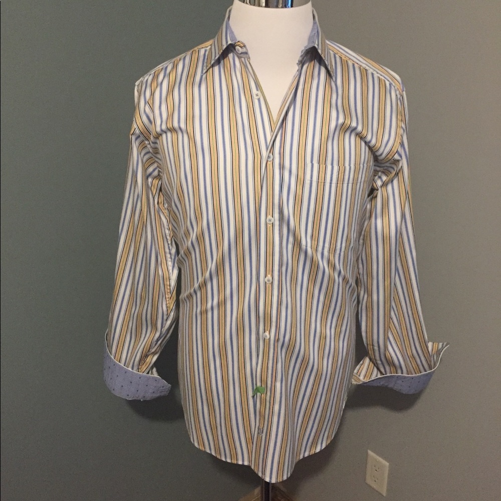 Bugatchi L Striped Dress Shirt